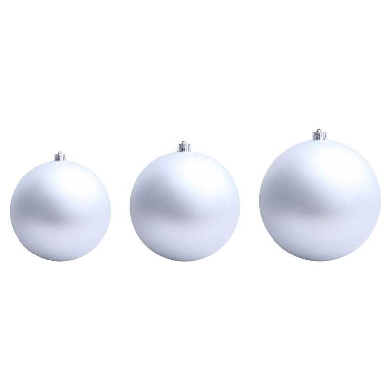 Large Matte Silver Christmas Ball Ornament Shatterproof Plastic Decorative Baubles For Christmas Tree Wreath Home Decoration