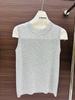 2026 Summer Women's Knit Sleeveless Vest: Round Neck Slim Fit Layered Base Shirt