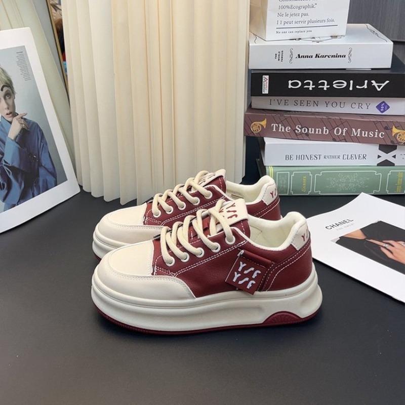 

Платформенные спортивные туфли женские осенние новые дышащие туфли-хлебцы студенческие спортивные туфли универсальные повседневные 40 бордовый