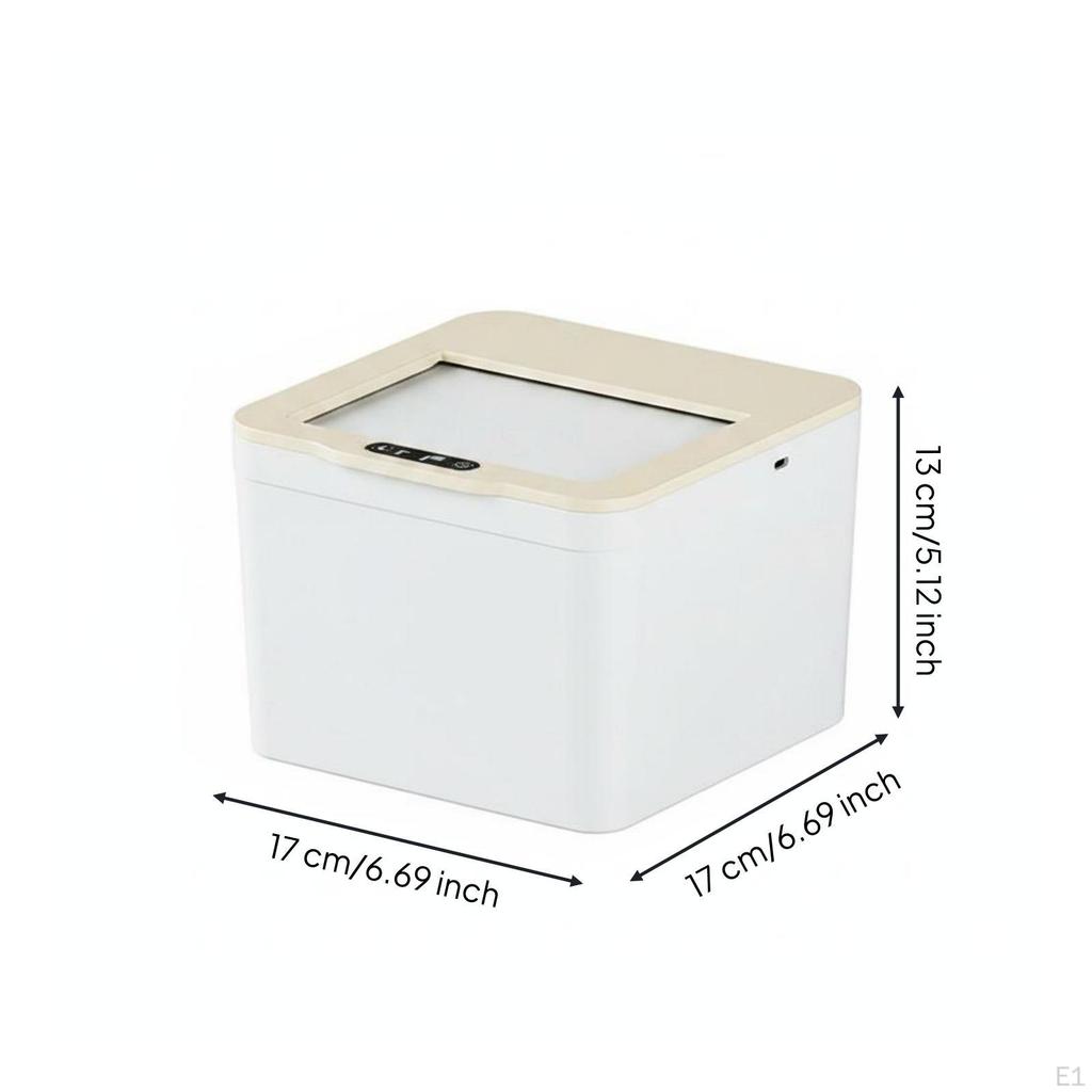Smart Trash Bin Retractable Lid Desktop Minimalist Finish White 4L