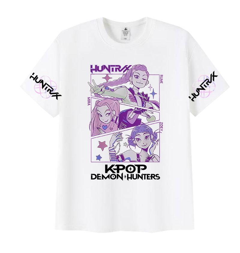 Anime K-pop Demon Hunters 2025 Graphic T-Shirts Men Women Kawaii Aesthetic Clothing T Shirt Casual Cotton Short Sleeve T-Shirt