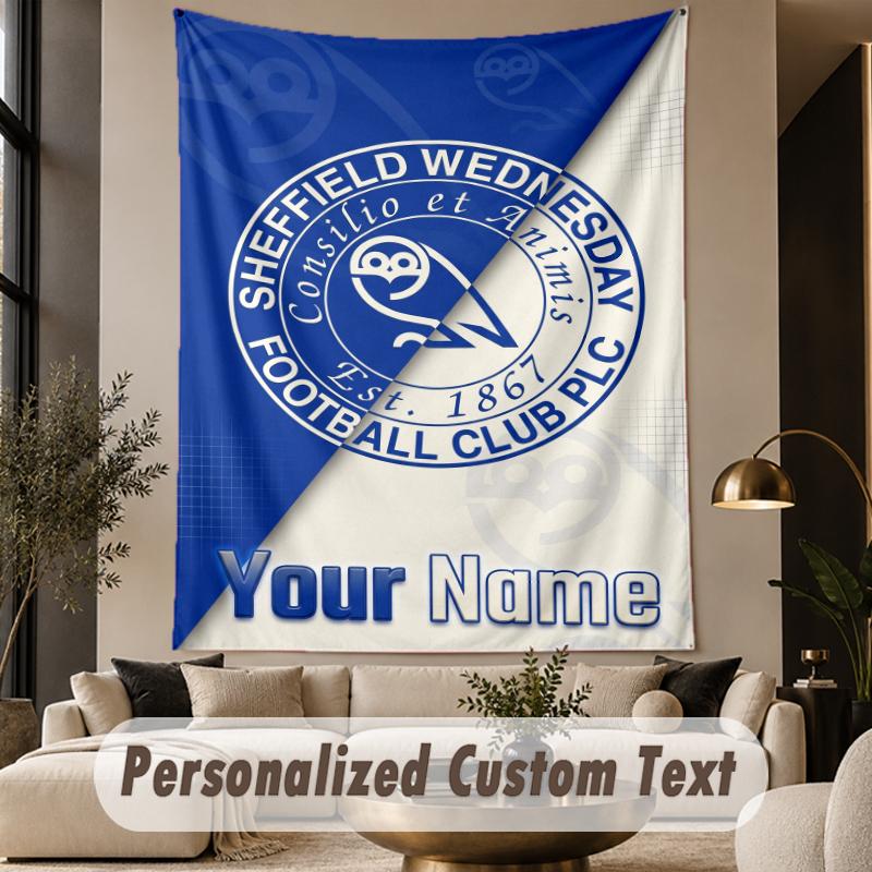Custom Text Tapestry Sheffield Wednesday FC Print Wall Tapestry Indoor Living Room Wall Decor