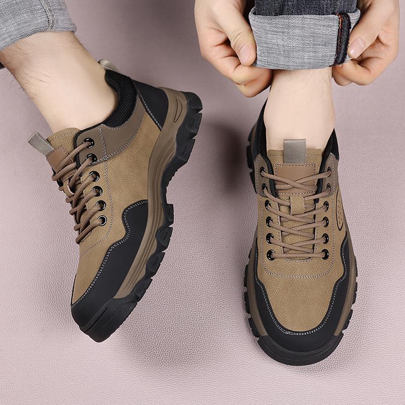 Leather Male Comfortable Flats All-match Walking Shoes Men Breathable Mens Classic Sneakers Lace-Up Men Outdoor Casual Footwear