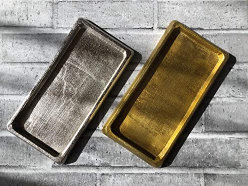 Liam Alumi Tray "Barton" (Antique Gold) - Small Item Holder, Coin Tray, Key Holder, Cashier Tray, Entryway Tray, Square/Rectangular, Carton