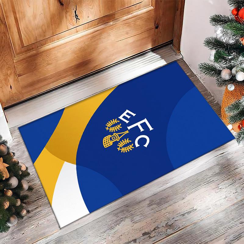 Tappeto in Velluto di Cristallo con Stampa Calcio Everton, Comodo Assorbente d'Acqua Antiscivolo Tappeto per Pavimenti Interni