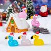 50Pcs Luminous Flamingo Ornaments Micro Landscape Christmas Diy Resin Garden Decoration Outdoor Lawn Yard Garden Accessories