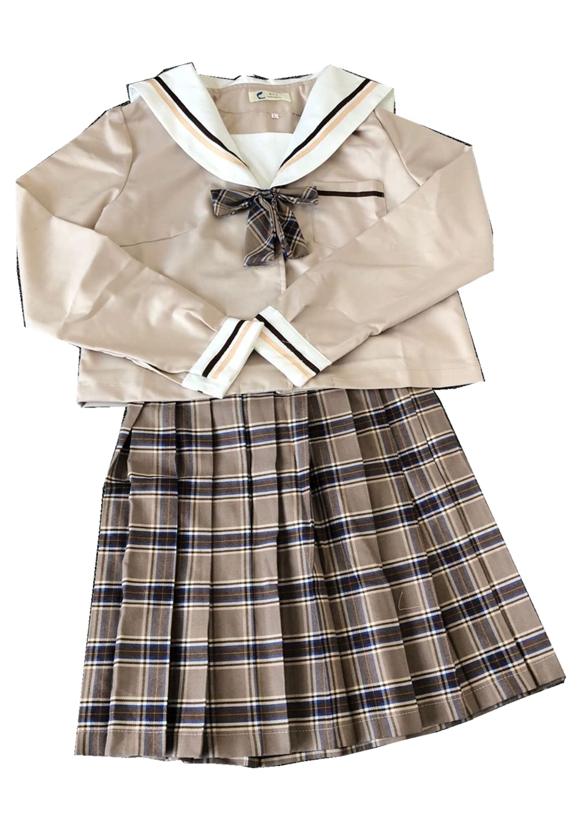 

Large milk suitable for sailor long mini school cultural high school high sexy [Somnvs258] size, tea, check, cute, 3-piece set, cross-dressing, men s,