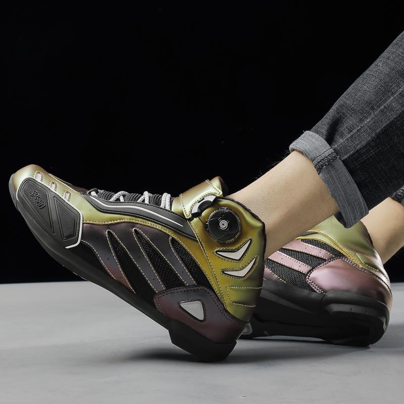 JAHSEH Motorcycle Boots Adults Motorbike Riding Shoes Breathable Biker Boots Men Women Anti-Slip Motocross Rider Riding Shoes