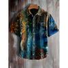 Summer Cuban Shirts Retro Hawaiian Loose Men's Short Sleeved Shirt