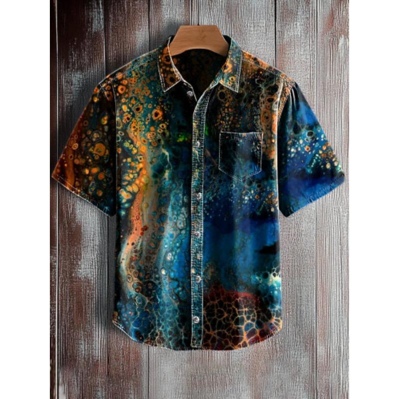 

Літні кубинські сорочки Ретро Гавайські вільні чоловічі сорочки з коротким рукавом L