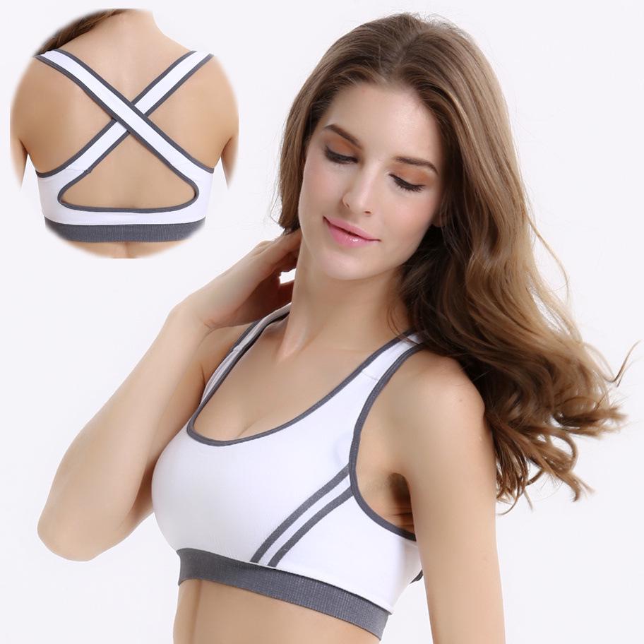 Shockproof Wirefree Cross Back Sports Bra for Running & Yoga