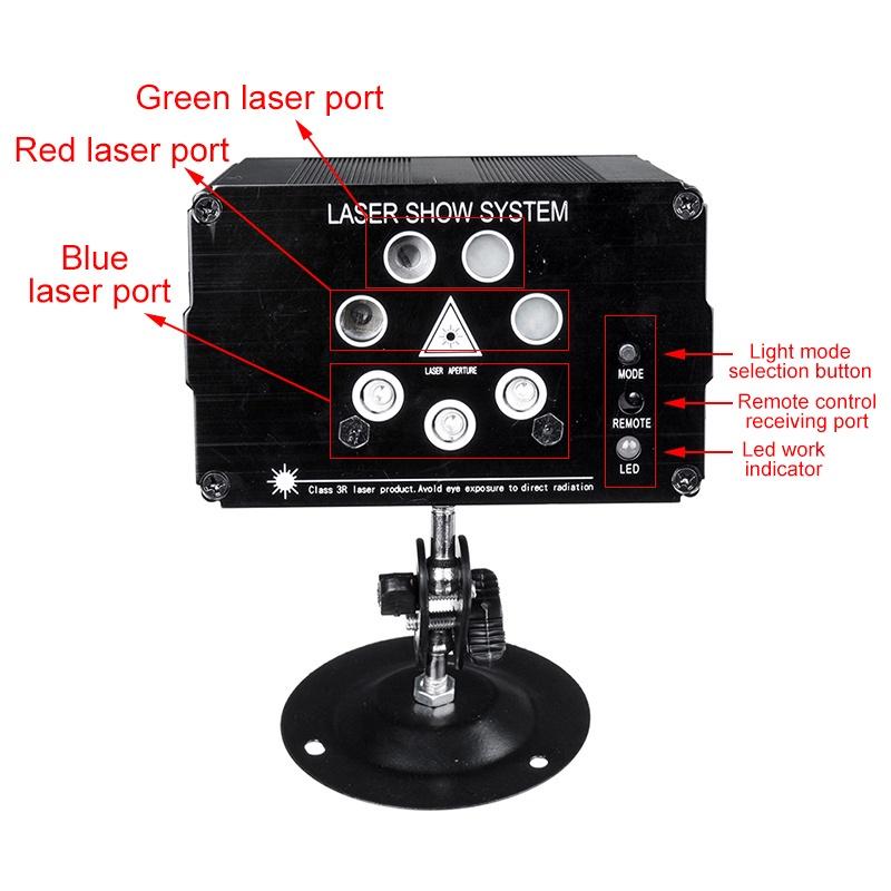 120 Modes Sound Activated Party Light Strobes Laser Light 9W RGB LED Stage Light Christmas DJ Club Home KTV Party Bar