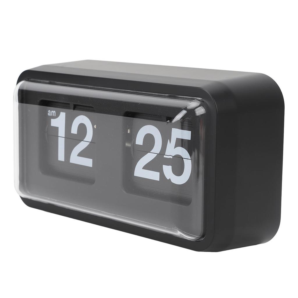 Retro Flip Clock Multifunctional Stylish Innovative Mechanical Flip Desk Clock with Clear Cover for