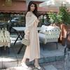 2026 Spring New European and American Amazon Cross-border Foreign Trade Women's Cardigan Long-sleeved Lace-up Top Suspender Dress Set
