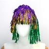 Women’s Purple-Gold-Green Tinsel Wig – Shiny Costume Hair for Carnival, Cosplay & Photo Booth Parties