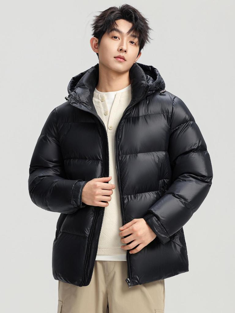 Men's 2025 Winter Down Jacket - White Duck Down, Casual Warm Outerwear for Men