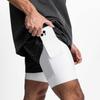 Wings Men's Quick-Dry Double-Layer Sports Shorts for Running, Marathon, Basketball, and Outdoor Fitness
