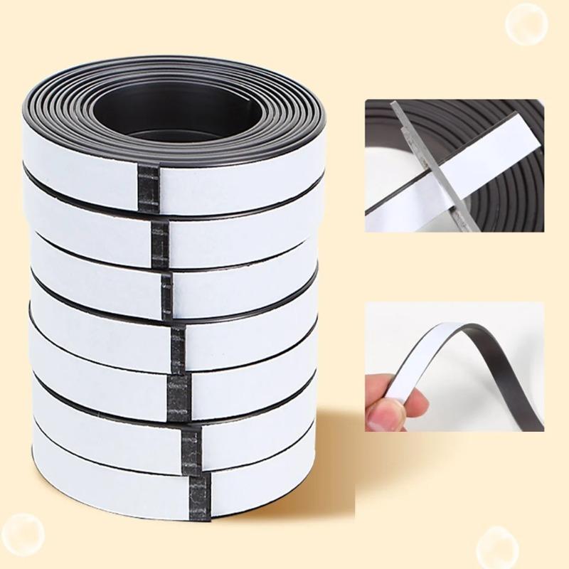 1-12m Selbstklebendes Magnetband Flexible Magnetstreifen mit Kleberückseite Whiteboards Kühlschrank Haftmagnete Band DIY Basteln