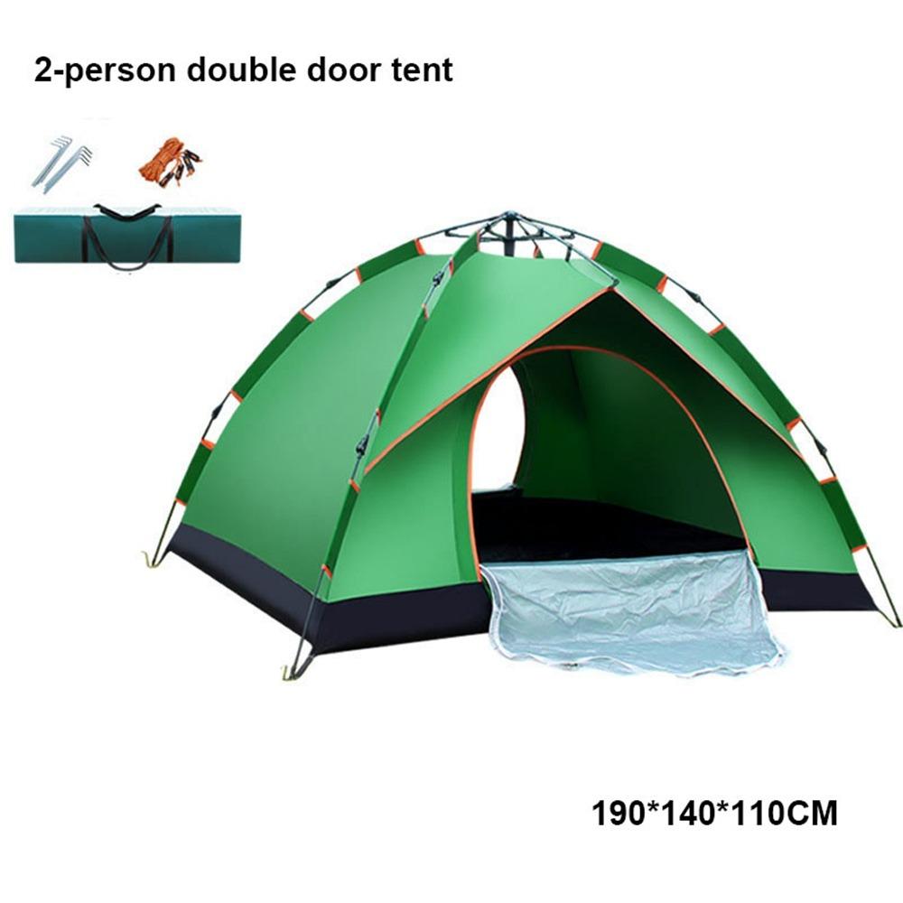 Portable Fully Automatic Tent Quick Opening Double Person Folding Camping Tent 2-person Double Door Beach Tent