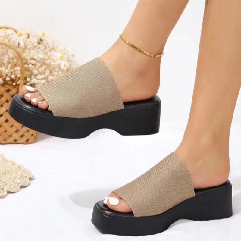 Fashion Pink Platform Slippers Women Summer Designer Open Toe Women's Non-slip Thick Soled Slippers Ladies Outdoor Beach Slippers Woman