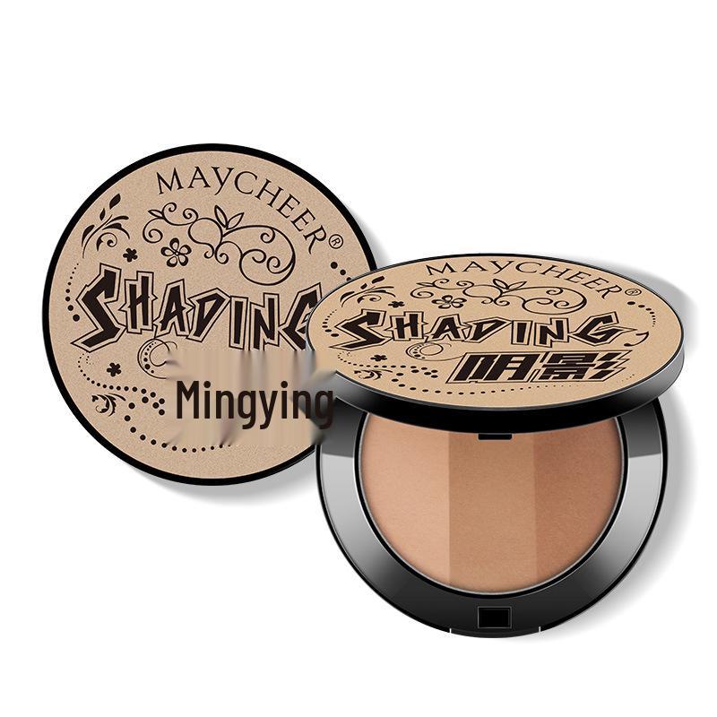 MeiXiEr Contour & Highlight Palette: Multi-Use Three-Color Powder for Contouring, Sculpting, and Highlighting.