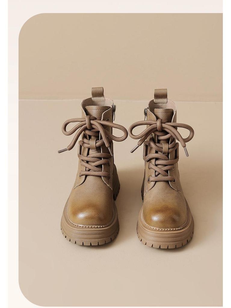 Augusden Damen Retro Martin Stiefel 2025 - Herbst Stiefeletten mit dicken Sohlen, Britischer Stil.