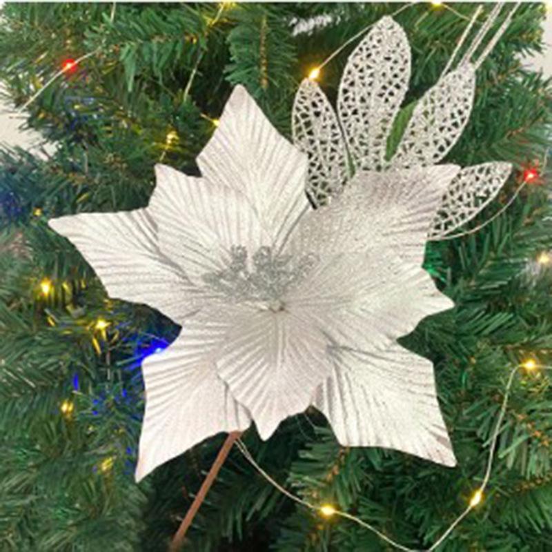 Gold Dust Christmas Flowers Christmas Gifts Christmas Tree Ornaments Handmade Wreath Accessories Foam Dust Pendant