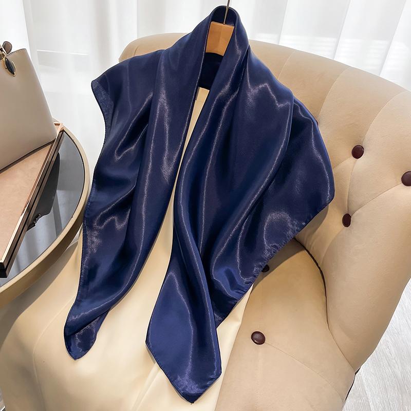 Solid Color Fashion Elegent Shawl Square Scarf For Women Summer Sun Protection Hijab Neckerchief Female Wraps Bandana