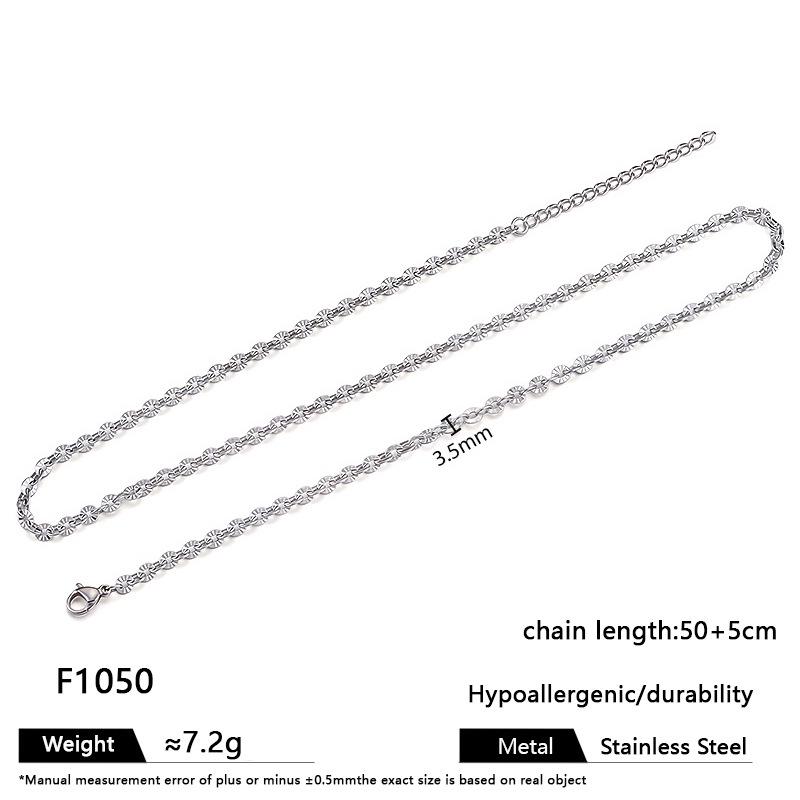 Multi-Size Titanium Steel Cuban, Figaro, Clavicle, and Hip Hop Chain Necklaces