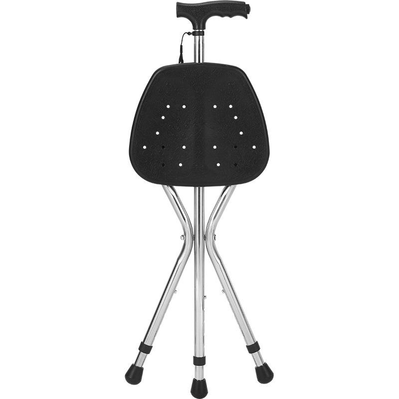 Elderly Non-Slip Folding Cane Stool with Light - Portable Lightweight Hiking Aid