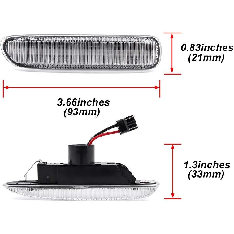 NJSBYL Clear Lens Side Marker Lamps for B-M-W E46 1999-2001 3 Series Sedan 316i 318i 320i 323i 328i 318d 320d and 1999-2003 3-Series Coupe 318ci