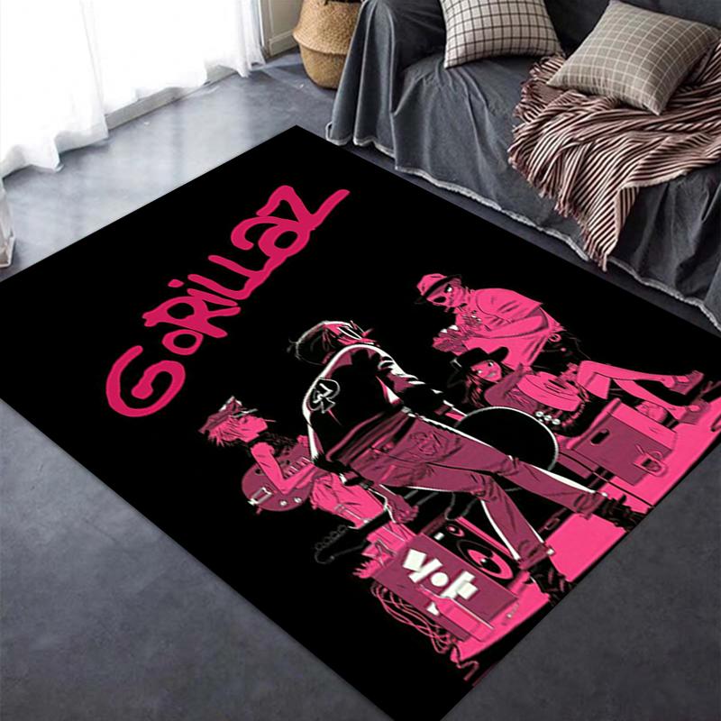 Gorillaz Teppich für Wohnzimmer Schlafzimmer Zuhause Sofadekoration, Kinder Spiel rutschfeste Bodenmatte