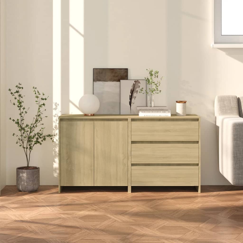 Vidaxl 2-Częściowa Szafka Boczna, Dąb Sonoma, Materiał Drewnopochodny