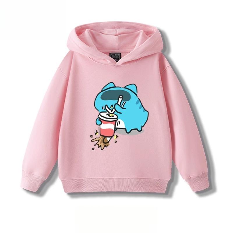 Neue lustige und schöne Kleidung mit Bugcat Capoo Emoji-Aufdruck für Kinder, modischer warmer Hoodie für Herbst und Winter für Jungen und Mädchen