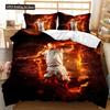 Set Copripiumino Basket Stampa 3D Pallacanestro Fuoco Freddo Luminoso Copripiumino Sportivo Per Bambini Ragazzo Ragazza Set Biancheria da Letto in Poliestere