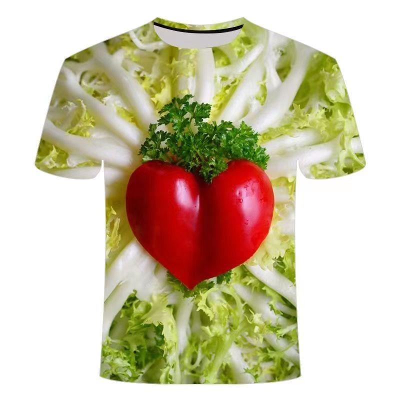 Vegetable Pepper Graphic T Shirt for Men 3d Printed T-shirt Womens Clothing