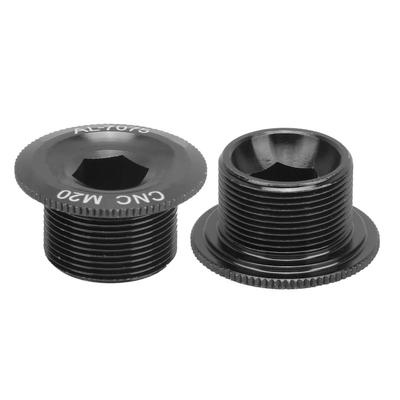2Pcs Mountain Bike Crank Arm Fixing Bolts Aluminum Alloy Crankset Screw Cap CoverM20 Black