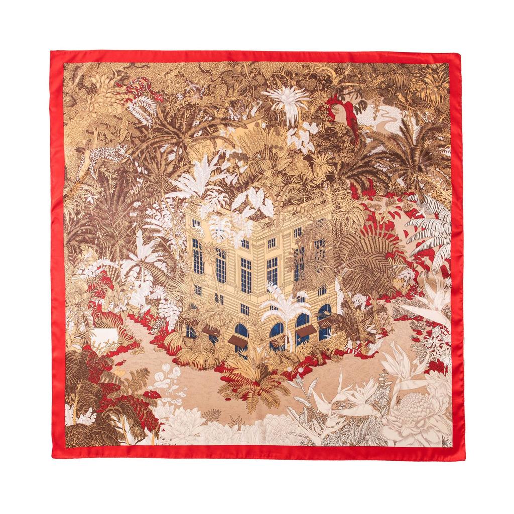 90 * 90CM Temperament Simulation Silk Scarf Spring Matching Shirt Printed Scarf Small Square Scarf Women