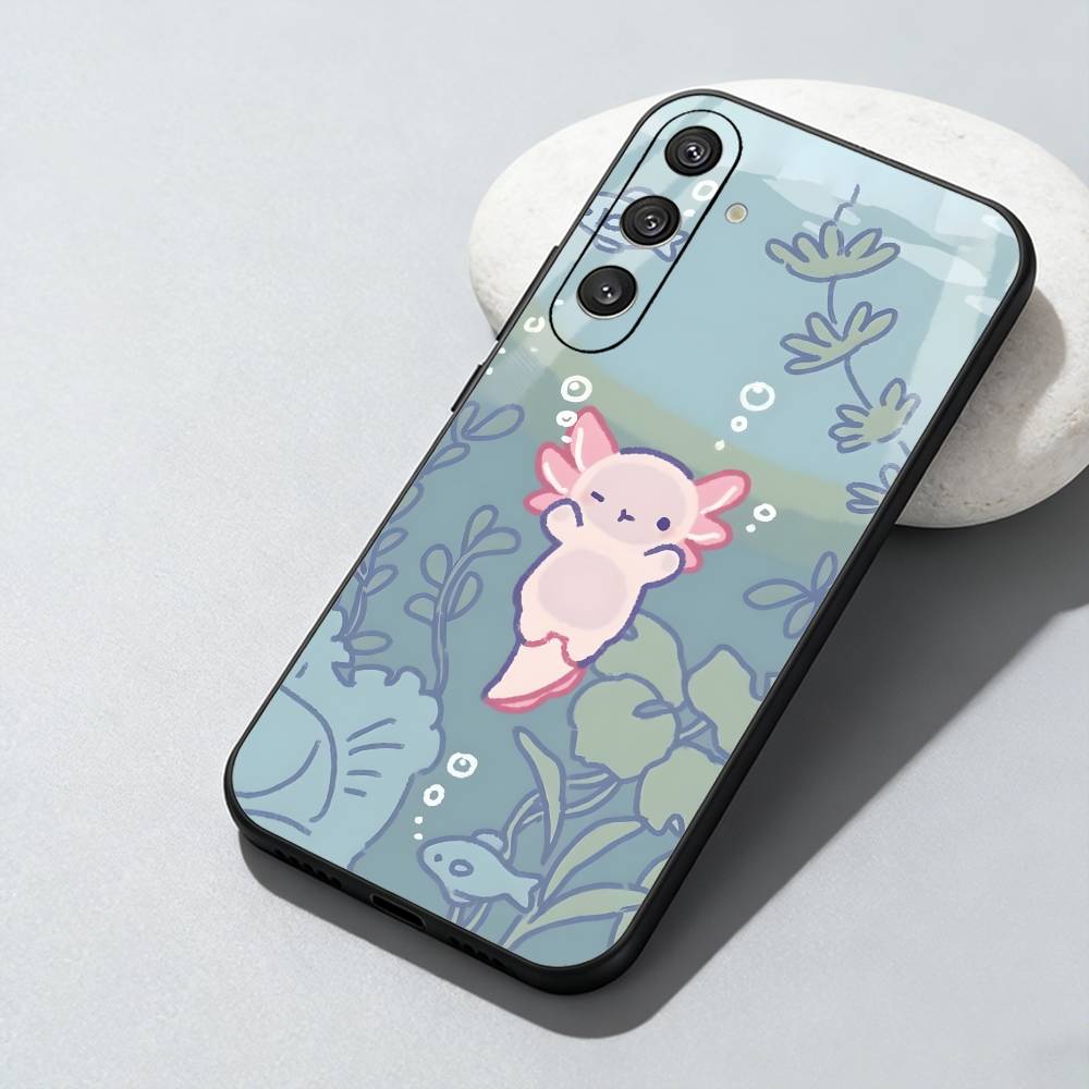 Axolotl Yura Inaho Phone Case For Samsung Galaxy A73,A72,A71,A70,A52,A51 Others Soft Black Cover