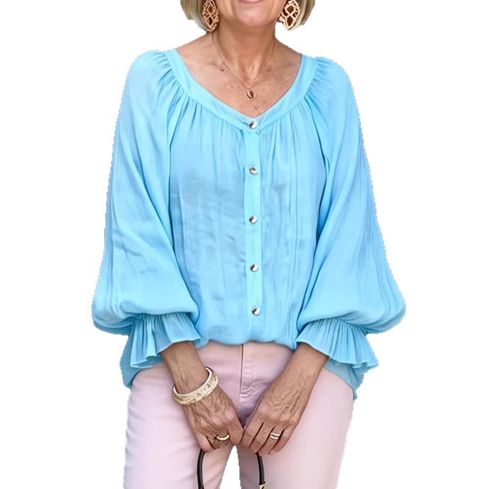 2026 Women's Casual Long Sleeve V-neck Cardigan Multi-color Top