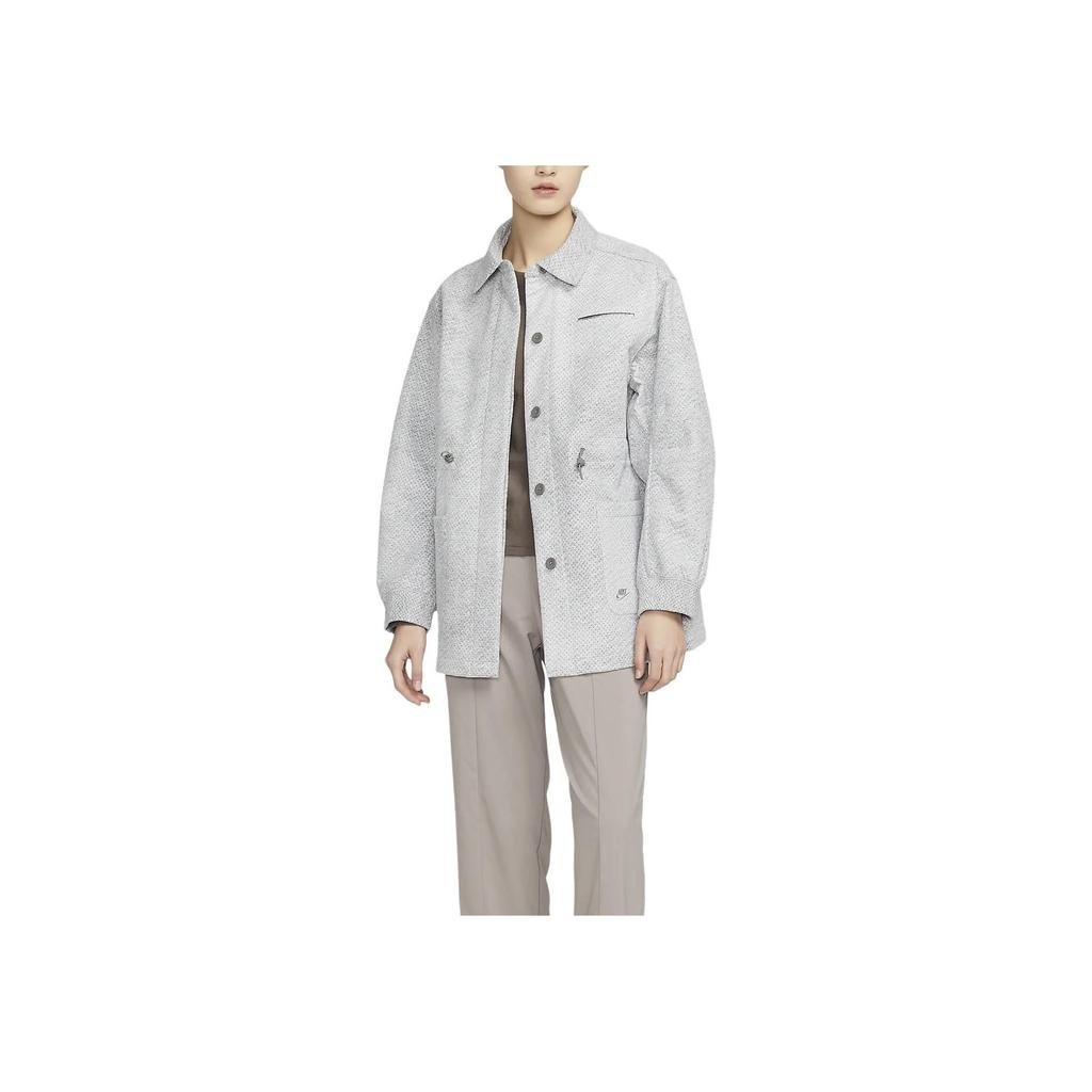 Nike Forward Mesh Collar Long Sleeve Jacket Women Outerwear Smoke-Grey DZ0749-077