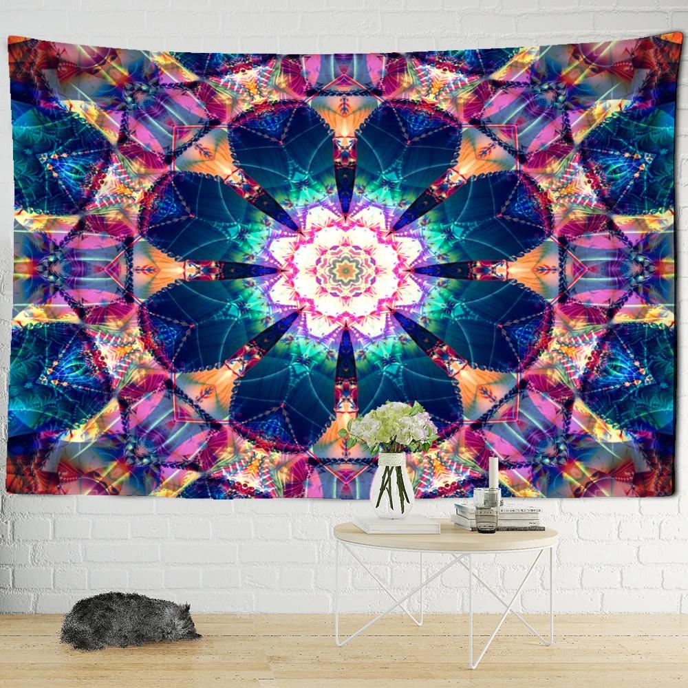 India Mandala Tapestry Wall Hanging Boho Decor Wall Cloth Tapestries Psychedelic Hippie Night Moon Tapestry Mandala Wall Carpet