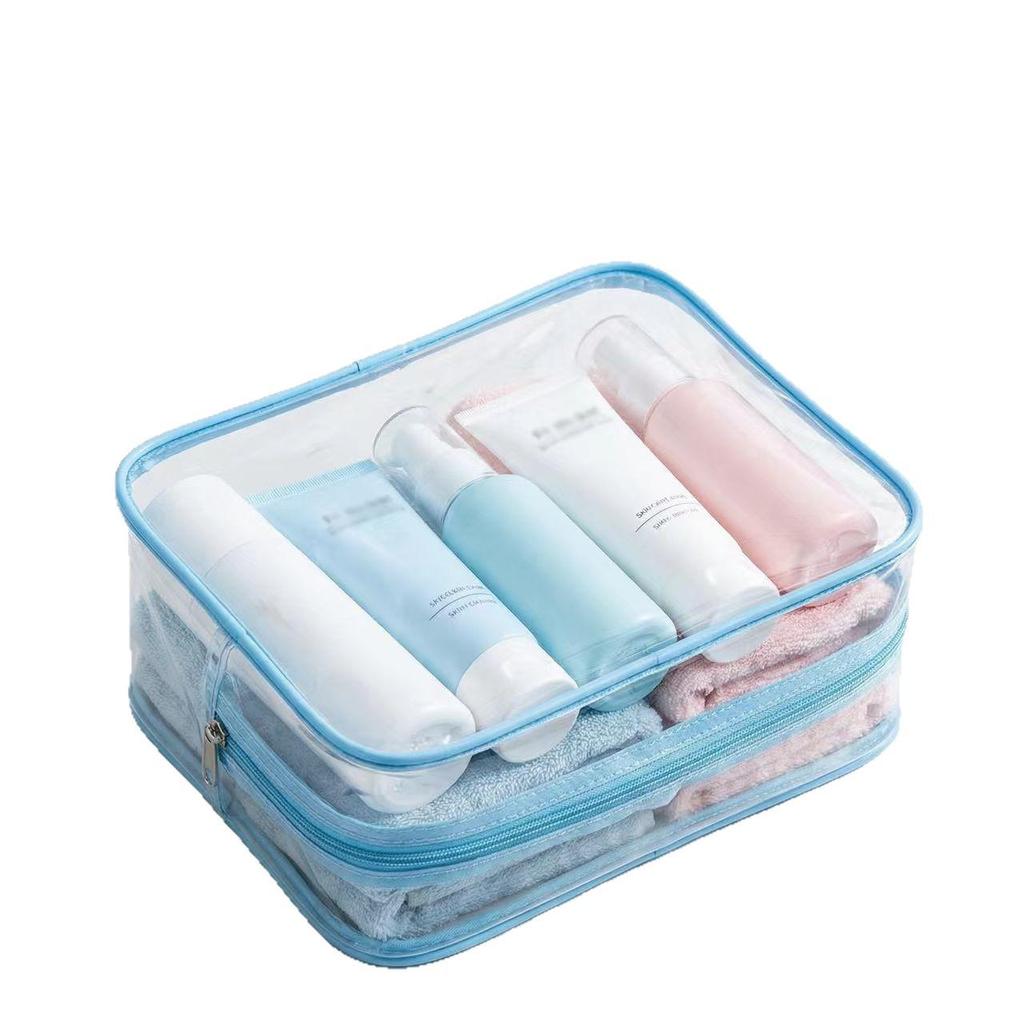 In-Stock Transparent PVC Makeup Tote: Dustproof, Portable Zipper Bag for Travel Toiletries & Daily Essentials