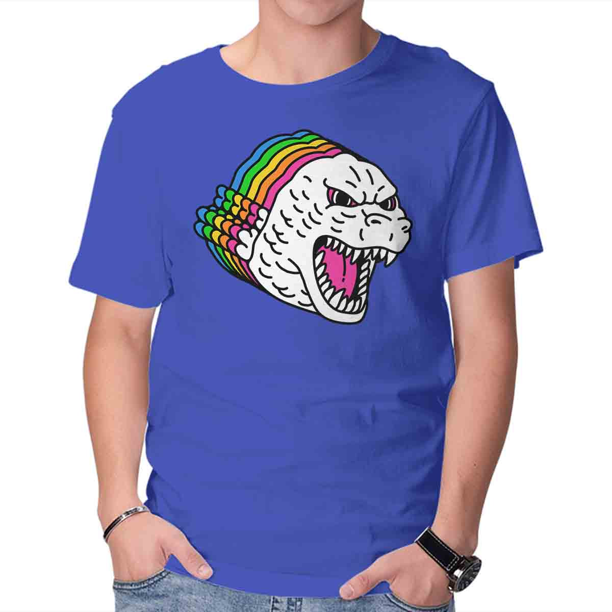 Unisex Crew Neck T-Shirt Colors of Godzilla Graphic Short Sleeve Casual Tee XL