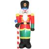 Inflatable Christmas Nutcracker Soldier 245 CM with LED Lights and Scepter, Indoor and Outdoor, Multicolor