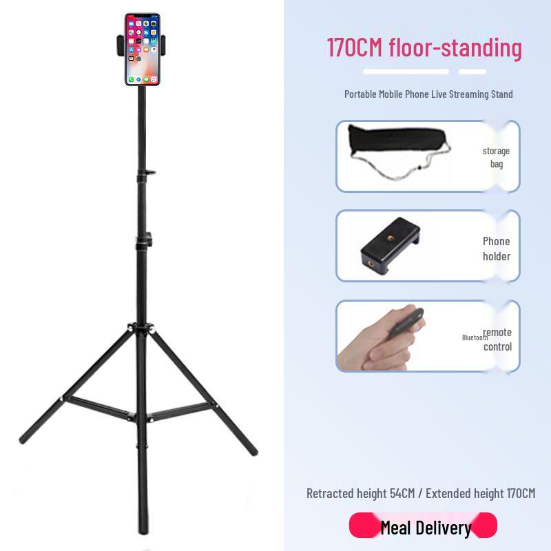 Live Broadcast Selfie Tripod with Fill Light for Multi-Camera Shooting & Singing