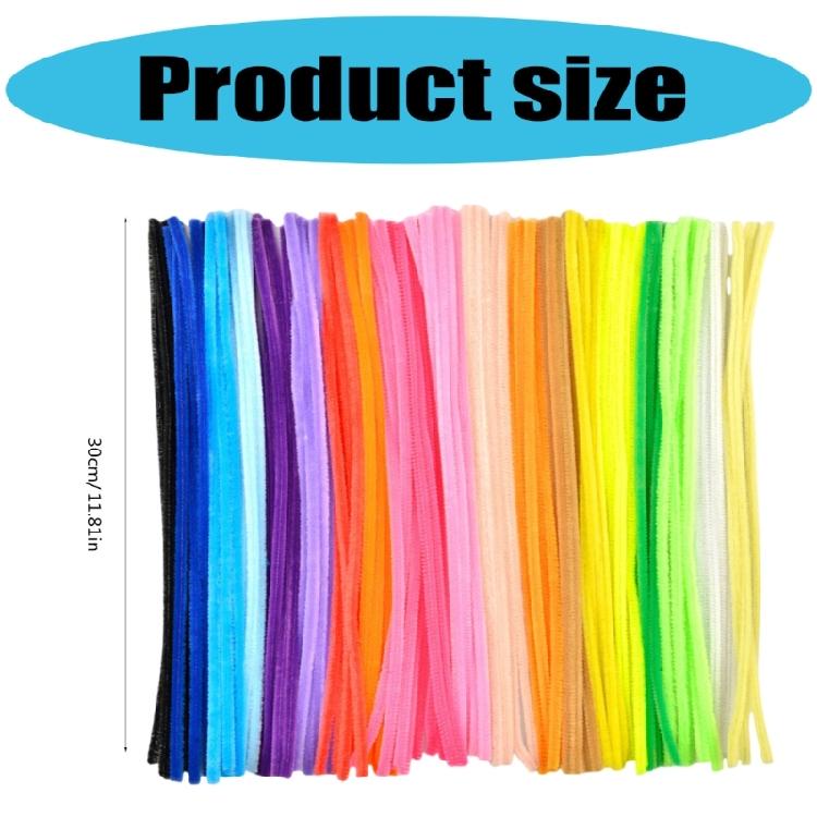 300/400/500PCS Pipe Cleaners for Art Craft Project 30cmx6mm Multicolor Plush Stems Pipe Cleaners for Decoration