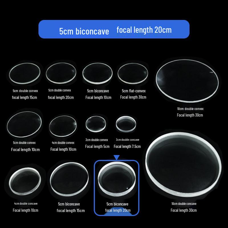 Physical Optics Set: Triangular Prism, Convex/Concave Lenses & Mirrors, Magnifying & Reducing Glasses
