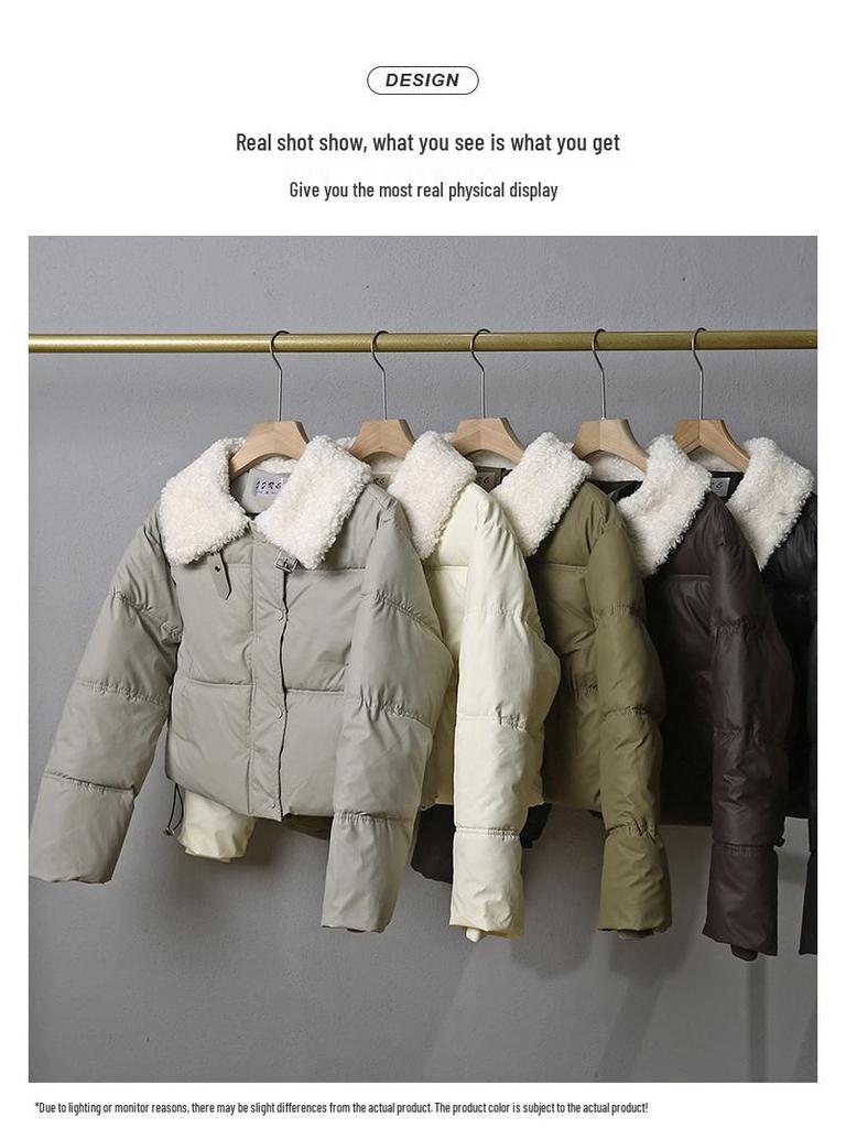 Women's Petite Cotton-Padded Winter Jacket - Short, Thick, Loose Fit