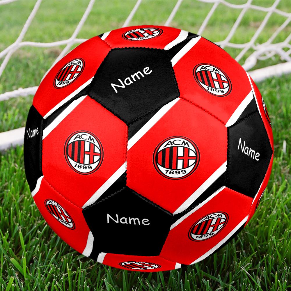 Custom Name AC Milan Theme Size 5 Soccer Ball, Suitable for Both Indoor and Outdoor Matches, a Gift Suitable for Everyone.